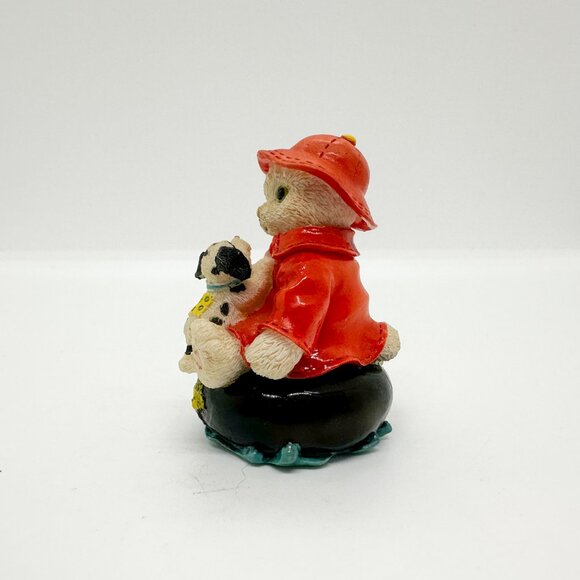 Vtg Calico Kittens Enesco Cat Cats April Showers Rain Umbrella Duck Dog Water - Picture 8 of 16